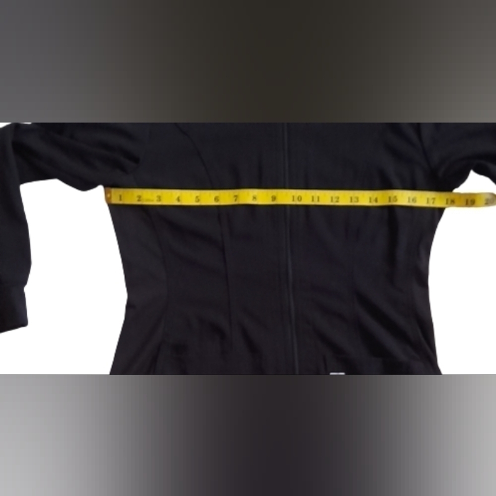 HEALTHPRO Scrubs STRETCH EXTENSIBLE Full Zippered Shirt Size XS Color Black - Picture 7 of 7